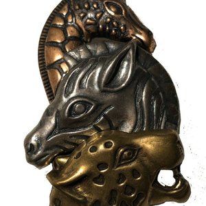 Vintage Pin Animal Kingdom Safari Giraffes Zebra